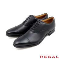 【REGAL】日本原廠經典素面綁帶商務牛津鞋 黑色(21CL-BL)