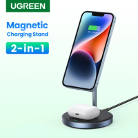 UGREEN Magnetic Wireless Charging Stand 20W Max Power 2-in-1 Charging Stand For iPhone 14 Pro Max/iPhone 13/AirPods Fast Charger