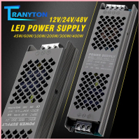 LED แหล่งจ่ายไฟ บางมาก DC 12V 24V หม้อแปลงไฟฟ้า 60W 100W  200W 300W 400WAC190-240V Driver สำหรับไฟเส