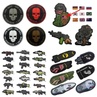 3D Pistol Rifle Guns AK47 Weapons Airsoft Patches usa Russia Spain Korea flag F-Bomb Submachine sniper Badge Combat For Clothes