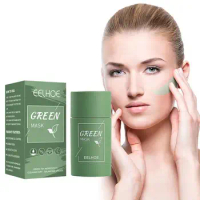 Green Tea Cleansing Mask Solid Mask Deep Cleans Blackheads Mud Oil Skin Cleaning Film Face Care Mud Stick Control Smear-typ V2Y8
