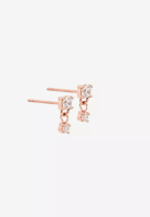 CELOVIS Lyra 玫瑰金色雙垂墜鑲鋯耳釘