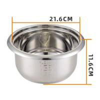 High Quality 3L 304 stainless steel rice cooker inner container Non stick Cooking Pot Replacement Accessories Rice Cooker liner