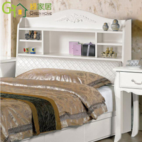 【綠家居】琳達 法式白3.5尺皮革單人床頭箱(不含床底)