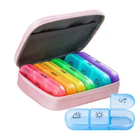 1 Set Pill Box 7 Days Organizer 21Grids 3 Times One Day Portable Travel With Large Compartments For Vitamins Medicine Fish Oils