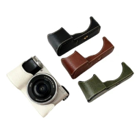 A6000 A6100 A6300 A6400 PU Half Base Bag Body Case Cover Protector Shell for Sony ILCE-6000 ILCE-6100 ILCE-6300 ILCE-6400 Camera