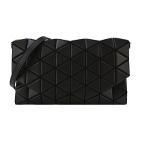 ISSEY MIYAKE 三宅一生 BAOBAO 霧面幾何菱格翻蓋斜背包-黑