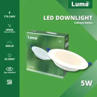 LUMA Lampu Plafon LED Downlight 5 Watt 5W 400L E27 170-240V / Lampu Downlight LED 3 Warna Putih / Na