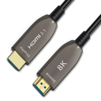 3m 5m 10m 8K HDMI2.1 High-speed Active Optical Cables 8K@60Hz 7680 x 4320 3D UHD 48Gbps Luxury Engineering AOC Cable, Black