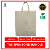 IndoBag - TAS SPUNBOND HANDLE MEREK INDOBAG 38x45 LUSINAN / WARNA CREAM Tas Sembako
