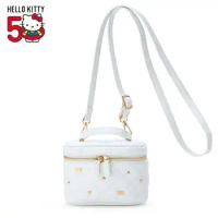 Kawaii Miniso Sanrio Hellokitty 50Th Anniversary Celebration Anime Cartoon White Handbag Bucket Bag Crossbody Bag Girl Gift Toys
