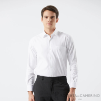 【ROBERTA 諾貝達】男裝 質感條紋白色長袖襯衫(休閒商務款)