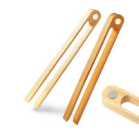 Bamboo Magnetic Toaster Bacon Sugar Ice Tea Tong Easy To Clean Kitchen Tools Bread Making Utensils Tea Clip Teaware