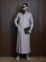 Jubah Suwaid by Al Amwa Platinum | Jubah Dewasa Lengan Panjang | Gamis Pria Slim Fit Kerah