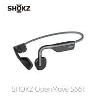 SHOKZ OpenMove - Open-Ear Bluetooth Sport Headphones - Bone Conduction Wireless Earphones - Sweatproof for Running and Workouts,