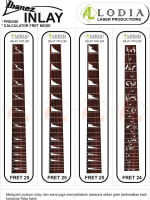 FINGERBOARD IBANEZ INLAY SONO KELING WOOD AKRELIK INLAY Presisi Calculator Fret Mode Fret 25 & 24 Ka