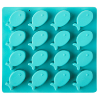 【EXCELSA】16格小魚製冰盒 藍(冰塊盒 冰塊模 冰模 冰格)