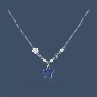 Azure Stars·สร้อยคอ Blue Star Collarbone ใหม่สำหรับผู้หญิง ดีไซน์หวานและเท่ โดดเด่นไม่ซ้ำใคร สร้อยคอ