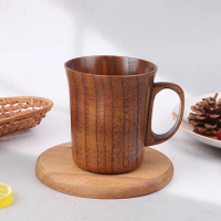 1Pc Japanese Creative Jujube Sour Wood Mug Cup With Handle Household High Beauty High Temperature Resistant Tea Coffee Cup