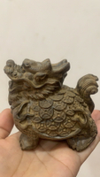 越南芽莊沉香玄武龍頭龜龍龜整木雕刻品質保證實物拍照11公分喜