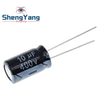 TZT 10PCS Higt quality 400V10UF 10*17mm 10UF 400V 10*17 Electrolytic capacitor