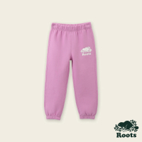【Roots】Roots小童-絕對經典系列 彩色品牌文字休閒棉褲(紫色)