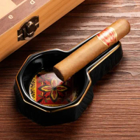 European Style Cigar Ashtray Painting Luxury Ceramic Ashtray Creative Cigar Single Ashtray Smoking Decoration Gift