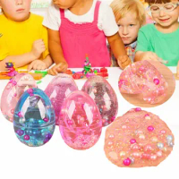 DIY Slime Toy Egg Style Faux Pearl Crystal Cloud Anti-stress Vent Toys Colorful Transparent Slime Clay Playing Toys Kid Toy Gift