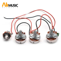 Bass Wiring Harness Prewired Kit 250K Big Pots 2 Volume 1 Tone For Jazz Bass Electric Guitar Parts