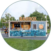 20FT/40FT Ice Cream Kiosk Outdoor Bar Prefabricated Container House Restaurant Cafe Shop Mobile PopUp Kitchen Shipping Container