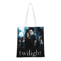 Reusable The Twilight Saga Vampire Shopping Bag Women Canvas Shoulder Tote Bag Washable Fantasy Film Grocery Shopper Bags