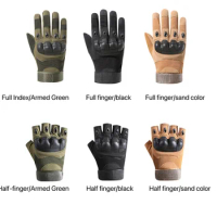 Full-finger Gloves Men's Protective Palm Pad Mobile Phone Touch Screen Fighting Training Combat Anti-skid Gloves