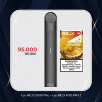 RELX Bundle Essential Black Device and Pod (Isi 1 Pod) Chrysant Ice Tea