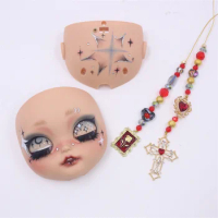 1/6 Blythe doll face hand markup faceplate, screw, lovely stay cord,for the 1/6 30cm Blythe Doll