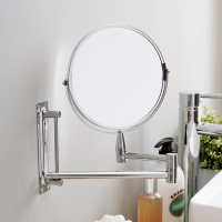 Bilik mandi bercukur cermin dinding kosmetik boleh dipanjangkan 7 inci 1X3X pembesar Double Side Makeup menghadapi Rotatalbe Round Wall Mirror
