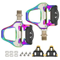 KOOTU Road Bike Bicycle Lock Pedals SPD-SL Clipless Pedals Colorful Road Bike Pedals professional bike racing