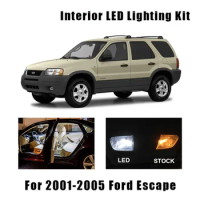 12 Bulbs White Interior LED Car Courtesy Cargo Light Kit Fit For 2001 2002 2003 2004 2005 Ford Escape Map Dome License Lamp