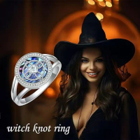 Cross-border bestseller: Natural shell ring for women, Celtic Wiccan witch knot amulet, women's prot