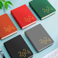 PU Leather 2024 Agenda Book New B6 Stationery Daily Weekly Planner 365 Days Days Weekly Notebook