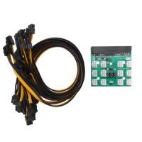 1200W/750W Breakout Board + 12Pcs 6P Male to 6P Male Power Cables Kits for HP PSU GPU Mining Ethereum