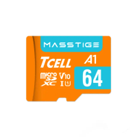 【TCELL 冠元】10入組-MASSTIGE A1 microSDXC UHS-I U1 V10 100MB 64GB 記憶卡