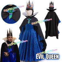 -The Evil Queen Cosplay Costume ชุดSnow White Witch สีฟ้าสำหรับการแสดงและงานต่างๆ