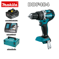 Markita DDF484 ไขควงไฟฟ้าแบบชาร์จไฟได้ สว่านไฟฟ้าแบบไม่มีแปรง สว่านไฟฟ้าแบบพกพา 18V พร้อม 6.0ah สองก
