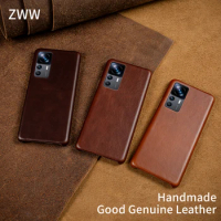 Leather Series Cover Hand Made Oil Wax Pattern Genuine Case For Xiaomi 11 T 10T Phone Shell Mi 11T Pro 11Pro 10TPro 10Pro Poco
