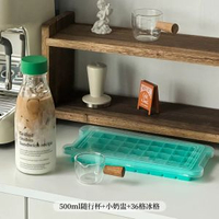 全城熱賣 - 咖啡杯便攜外帶隨行杯玻璃杯女高顏值水杯外帶密封杯子水瓶飲料杯字母-綠蓋水瓶+奶盅+冰模