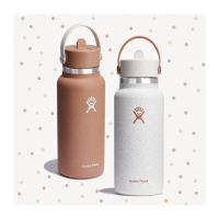 【Hydro Flask】32oz/946ml 寬口 吸管 提環 保溫瓶 限定款 海鹽白 榛果棕(保溫 保冰 交換禮物 聖誕)