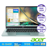 Acer 宏碁 Swift 3 SF314-512-50ZX 14吋輕薄筆電(i5-1240P/16GB/512GB/win 11/藍/QHD)｜EVO認證