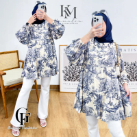 Tunik Jumbo  Rempel ld 130 Terbaru dan Kekinian Atasan Wanita Rayon Vintage Busui Motif Anaya By Kam