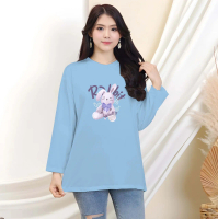 Kaos Oversize Wanita Lengan Panjang/ Kaos Distro Wanita Kaos Streetwear Oversize Lengan Panjang Baju