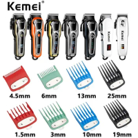 8Pcs Professional Limit Comb Cutting Guide Combs 1.5/3/4.5/6/10/13/19/25MM Set For Kemei Hair Clipper KM-809A/809PG